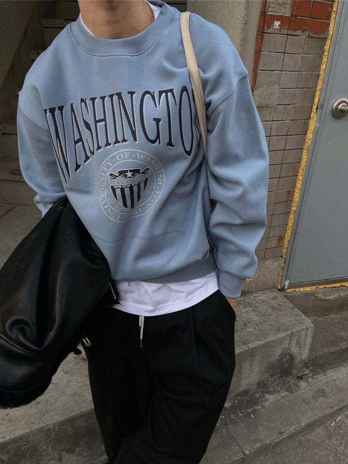[주문폭주/문의폭주/안감기모] Washington round sweatshirts