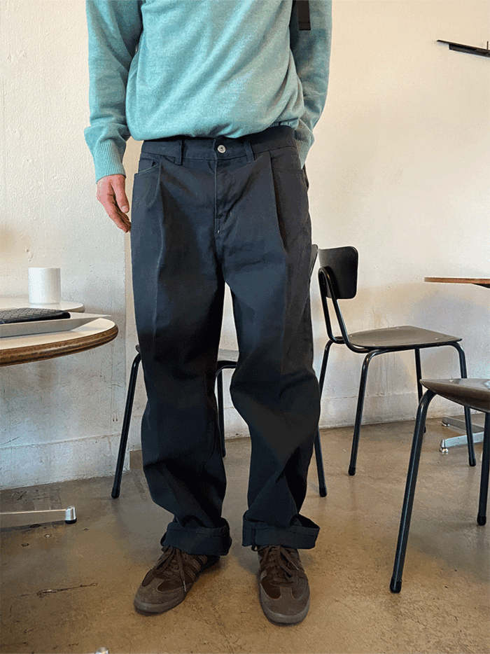 (구디션추천/하이퀄리티) rkei pin tuck wide cotton pants