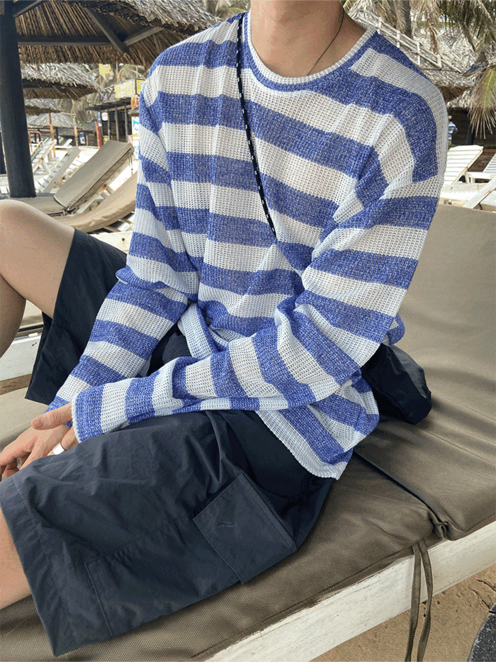 [주문폭주/기획단가/바캉스룩] Beach summer stripe knit