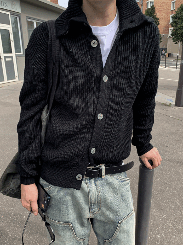 Lema hight neck knit cardigan