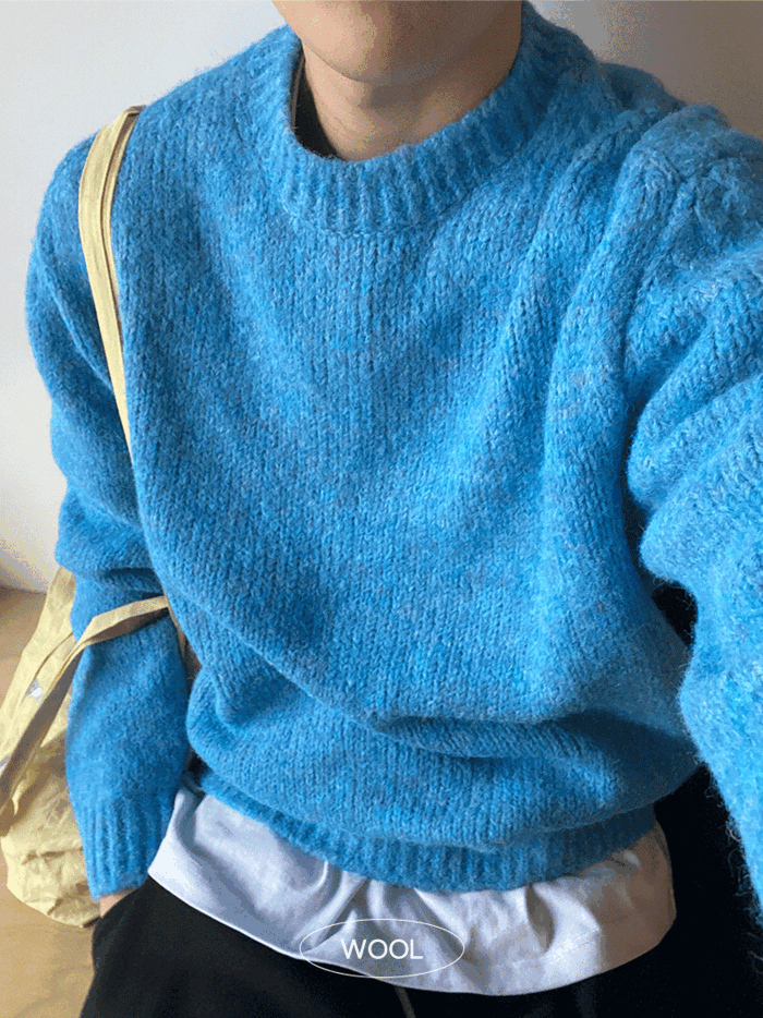 Cat wool bokashi crop knit