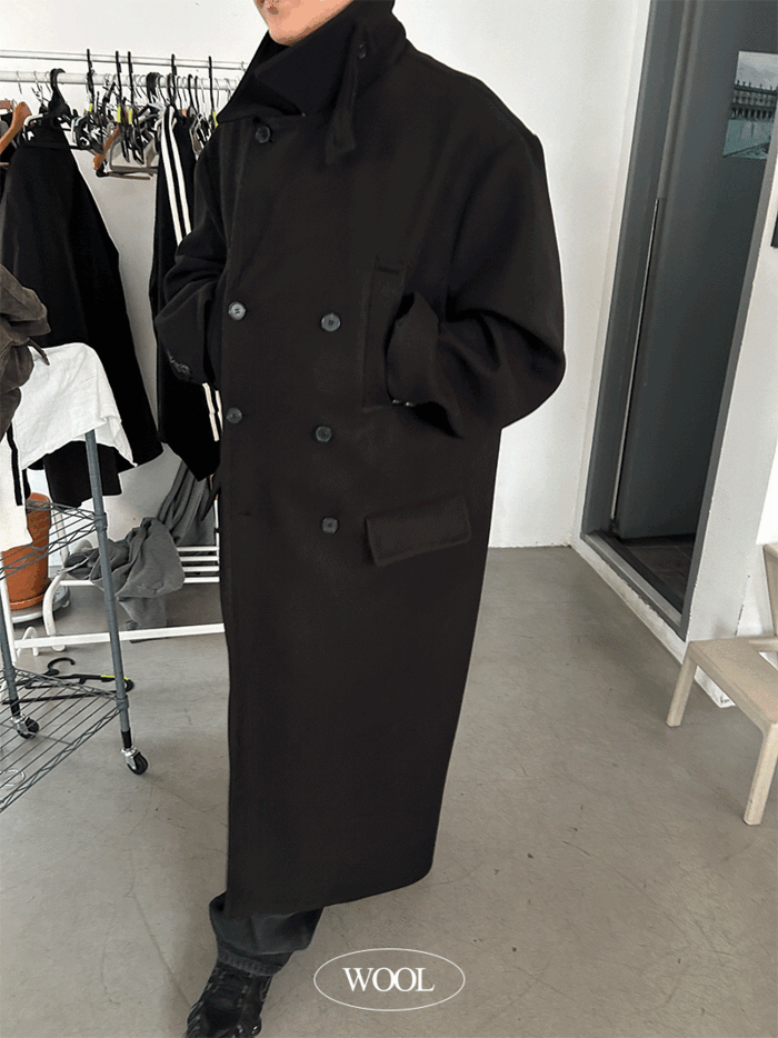 Taile wool double long coat