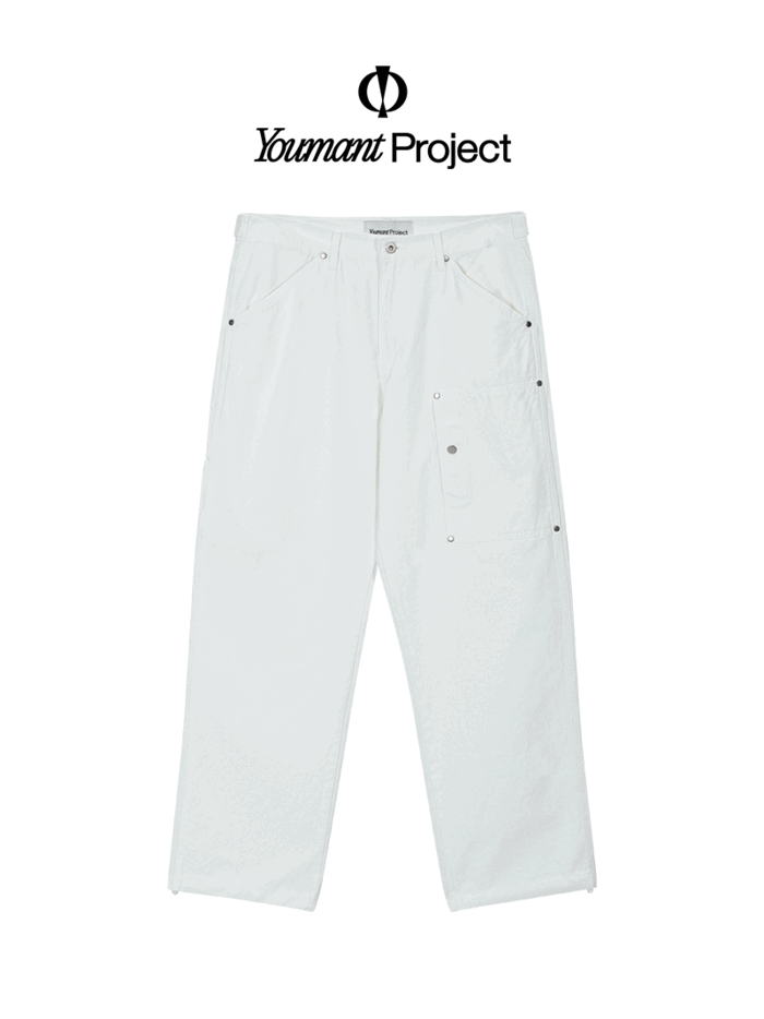 ymt_project : label work pants (white)