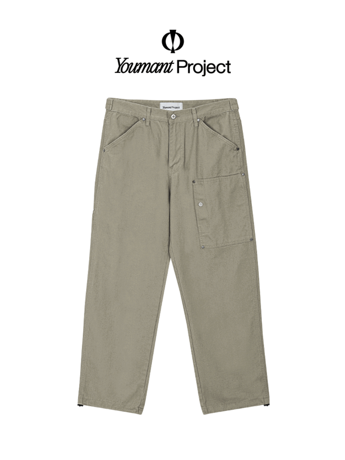 ymt_project : label work pants (beige)